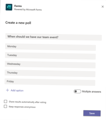 Come creare un sondaggio in Microsoft Teams