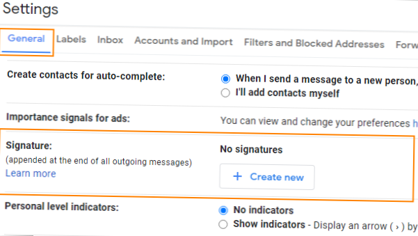Sådan oprettes en e-mail-signatur i Gmail