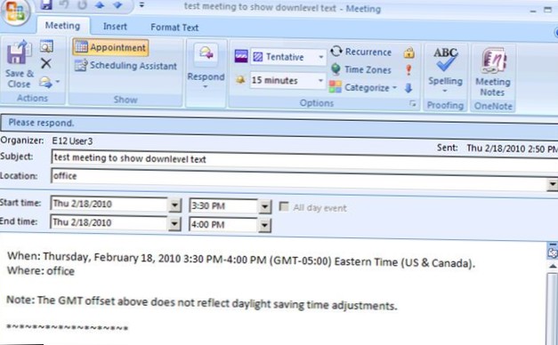 Como criar e enviar um convite para uma reunião do Outlook