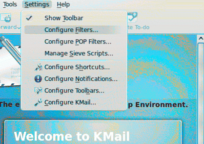 How to create email filters with KMail