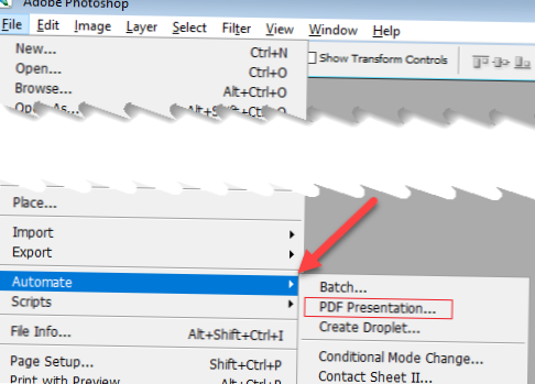 how to create multiple page pdf in photoshop 7