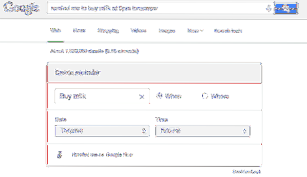 How to Create Reminders from the Google Search