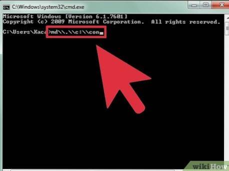Como criar / excluir uma pasta chamada “Con” no Windows