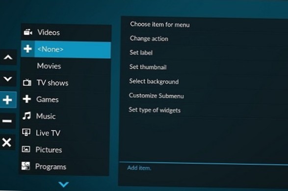 Comment personnaliser les options du menu Kodi (modifier l'apparence du menu)