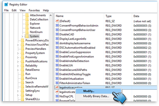 Jak přizpůsobit přihlašovací zprávu v systému Windows 10 pomocí Editoru registru
