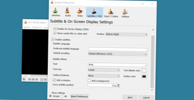 Så här anpassar du undertexter i VLC-spelare på Windows 10