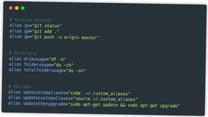 Jak přizpůsobit terminál Linux pomocí bash aliasů
