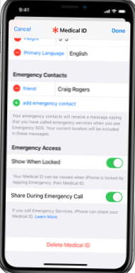 hvordan du sletter medisinsk id på iPhone