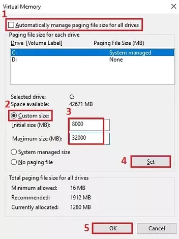 How To Determine and Set Optimal Pagefile Size In Windows 10