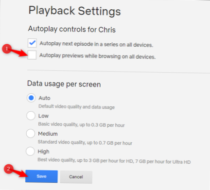 How to disable automatic preview playback on Netflix