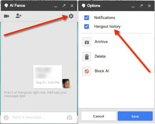 How to Disable Hangout History via Google