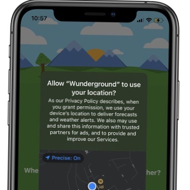 Slik deaktiverer du presis plassering i iOS 14
