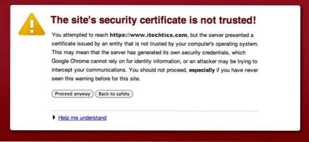 How To Disable Security Certificate Not Trusted In Your Browser