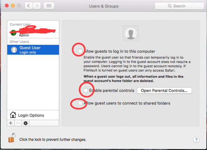 Como desativar a conta de usuário convidado no Mountain Lion