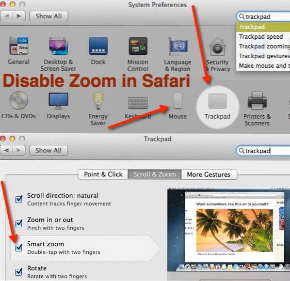 Jak wyłączyć funkcję Smart Zoom w OS X Mavericks Safari
