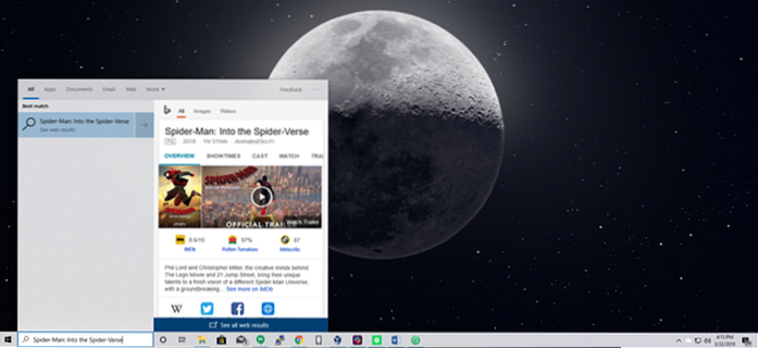 Cum se dezactivează căutarea web în meniul Start din Windows 10