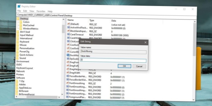 Jak wyłączyć przyciąganie systemu Windows za pomocą przeciągania myszą w systemie Windows 10