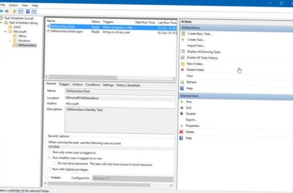 How to easily enable/disable scheduled tasks on Windows 10