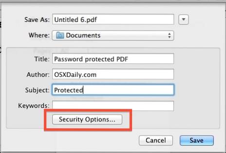 Hur du enkelt lösenordsskyddar PDF-filer i OS X