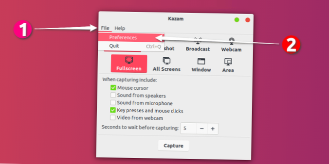 Sådan registreres let Linux-skrivebordet med Kazam