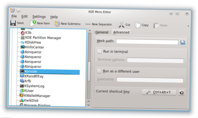Sådan redigeres programgenveje i KDE Plasma 5