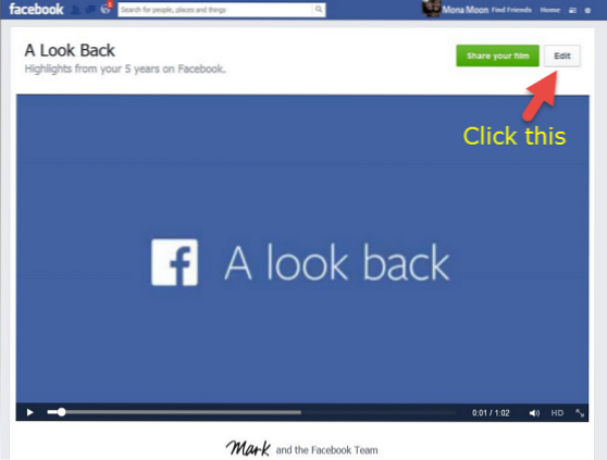 Come modificare il tuo video di Facebook Look Back