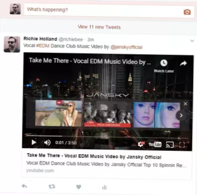 como inserir vídeo do youtube no twitter