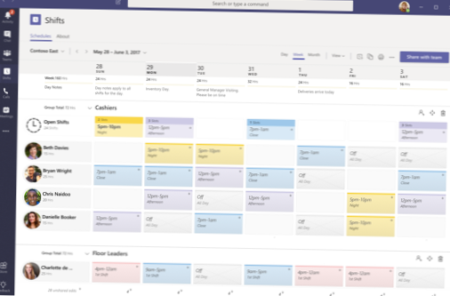 Aktivieren und Verwenden von Microsoft Teams Shifts
