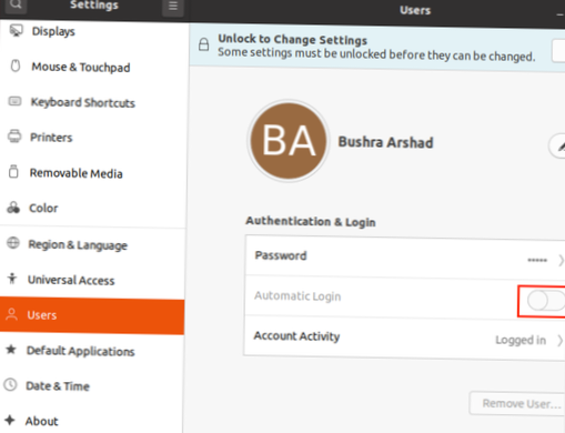 Comment activer la connexion automatique sous Linux