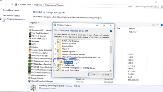 Slik aktiverer du DirectPlay på Windows 10