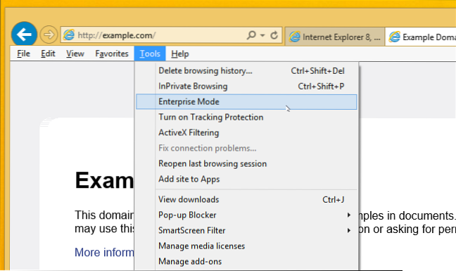 How to Enable Enterprise Mode in Internet Explorer 11
