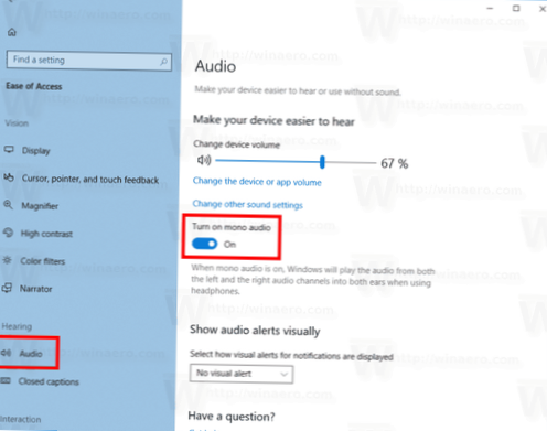 Så här aktiverar du monoljud på Windows 10