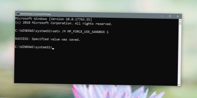 How to enable sandbox mode for Windows Defender on Windows 10