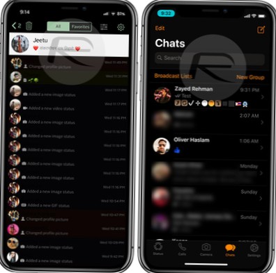 Comment activer le mode sombre dans WhatsApp sur iOS