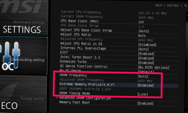 Comment activer XMP (Extreme Memory Profile)