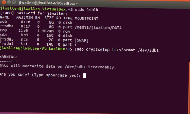 How to encrypt hard drive partitions on Linux