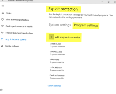 Hur man utesluter en app från Exploit Protection på Windows 10