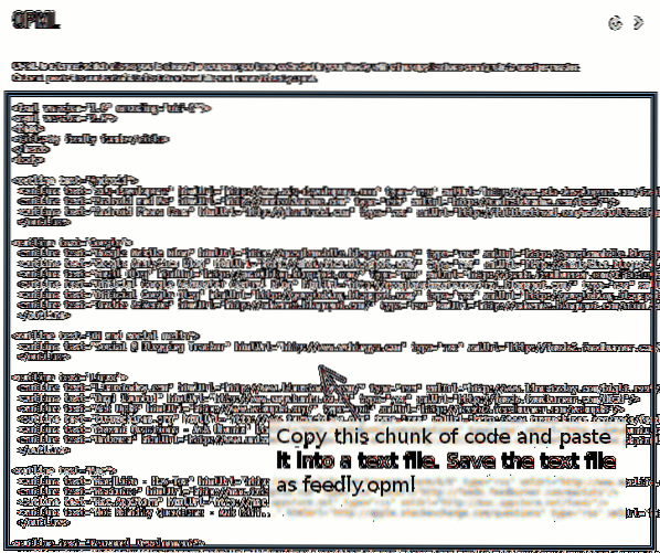 Comment exporter des flux Feedly vers OPML