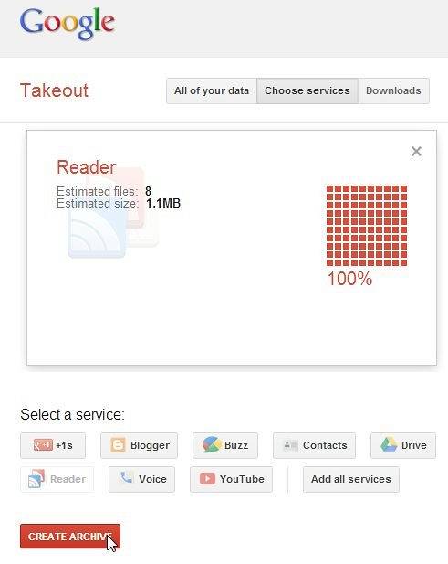 Comment exporter les flux et les données de Google Reader
