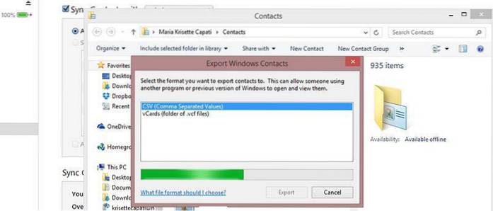 So exportieren Sie iPhone-Kontakte in eine CSV-Datei in Windows 8