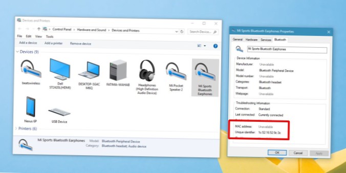 Så här hittar du Bluetooth MAC-adress på Windows 10
