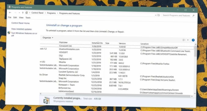 So finden Sie das App-Verzeichnis in der Systemsteuerung unter Windows 10