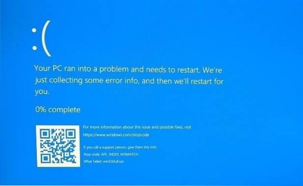 How to Fix APC Index Mismatch BSoD in Windows 10