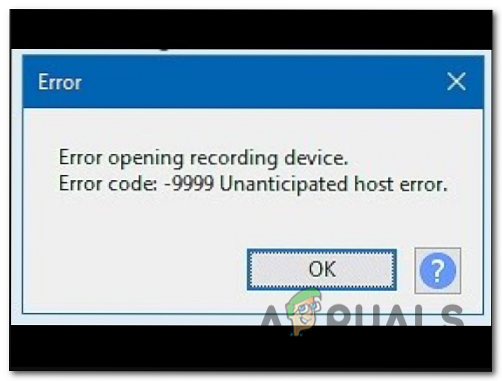 How to fix Audacity error code 9999