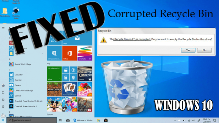 Jak opravit poškozený koš ve Windows 10 a starších