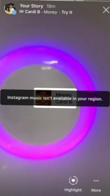 Jak opravit Instagram Music není ve vaší oblasti k dispozici