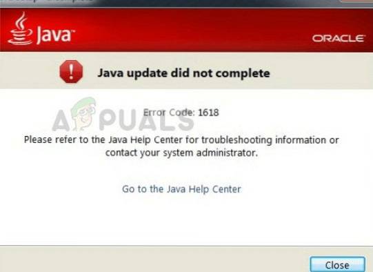 Come correggere il codice di errore Java 1618 in Windows 10