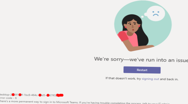 Sådan rettes Microsoft Teams fejlkode 6