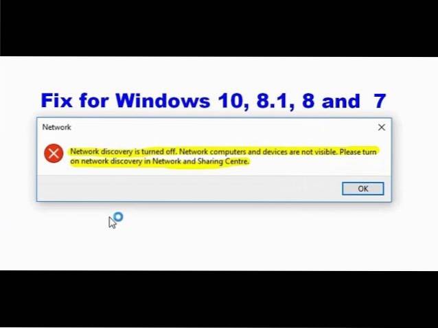 Come risolvere l'errore Network Discovery è disattivato in Windows 10