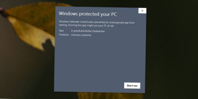 How to fix no Run Anyway option on SmartScreen on Windows 10